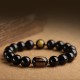 Black Obsidian Heart Sutra Buddha Bead Bracelet