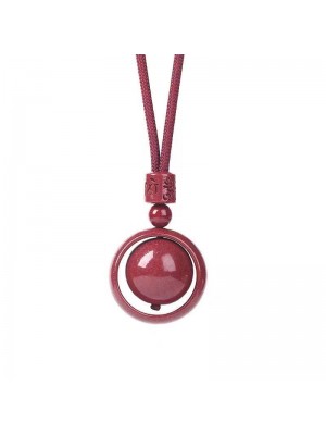 Cinnabar Fortune Turning Pendant Necklace