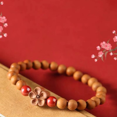 Cinnabar Peach Blossom Bracelet