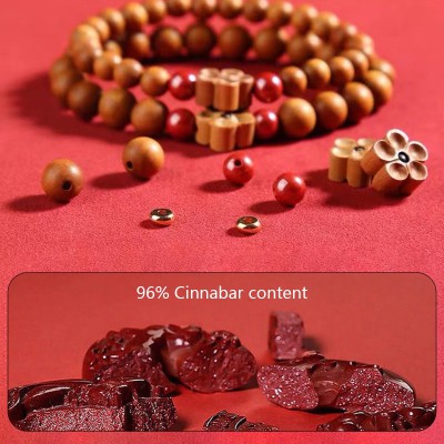 Cinnabar Peach Blossom Bracelet