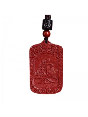 Five Ways of Wealth God Cinnabar Pendant