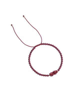 Garnet and Cinnabar Pixiu Bracelet