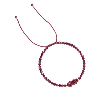 Garnet and Cinnabar Pixiu Bracelet