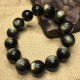 Natural Black Gold Obsidian Double Eye Couple Bracelets