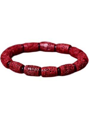 Natural High-Content Cinnabar Wealth Bracelet