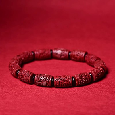 Natural High-Content Cinnabar Wealth Bracelet