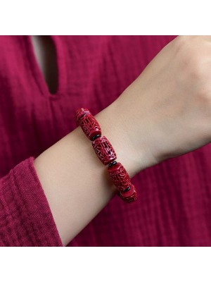 Natural High-Content Cinnabar Wealth Bracelet