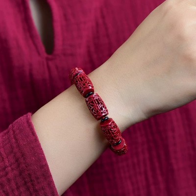 Natural High-Content Cinnabar Wealth Bracelet