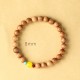 Peach Wood Lucky Red Sandalwood Amber Feng Shui Bead Bracelet