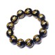 Six-Word Mantra Natural Obsidian Prayer Bead Bracelet