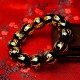 Six-Word Mantra Natural Obsidian Prayer Bead Bracelet