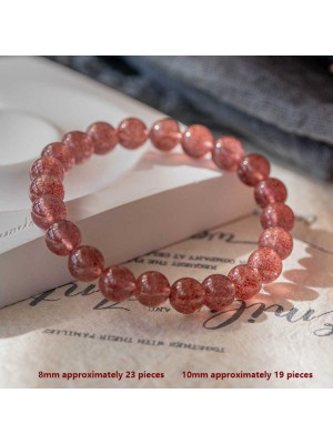 The Natural Strawberry Quartz Bracelet [Peach Blossom Stone]