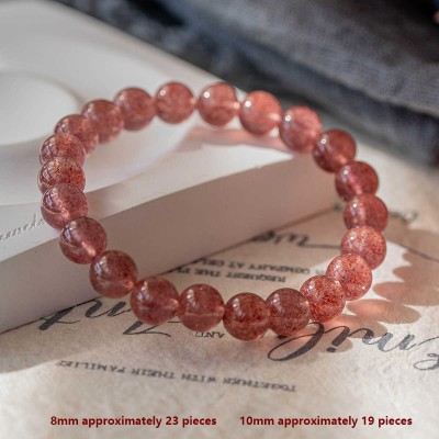 The Natural Strawberry Quartz Bracelet [Peach Blossom Stone]